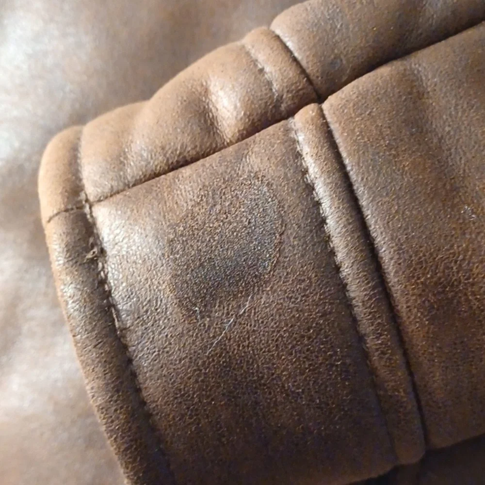 i jeans by Buffalo brown Faux Leather Jacket with Faux Fur Collar And Lining